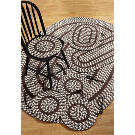 BETTER TRENDS Better Trends BRCR5080CH Crescent 7 Pieces Set Braided Rug; Chocolate BRCR5080CH